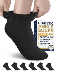Pembrook Black Low Cut Diabetic Socks | Moisture Wicking Ankle Socks for Men & Women