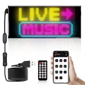 ‌Programmable LED scrolling display, dual-row display, APP control + remote control, USB-powered, customize text/patterns/animations, suitable for store advertising, promotion, and decoration