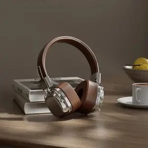 Wireless Earbuds with Vintage Style, V5.3 Bass Headphones with Noise Cancelling Ear Cups, Long Battery Life, Wired Connectivity Support