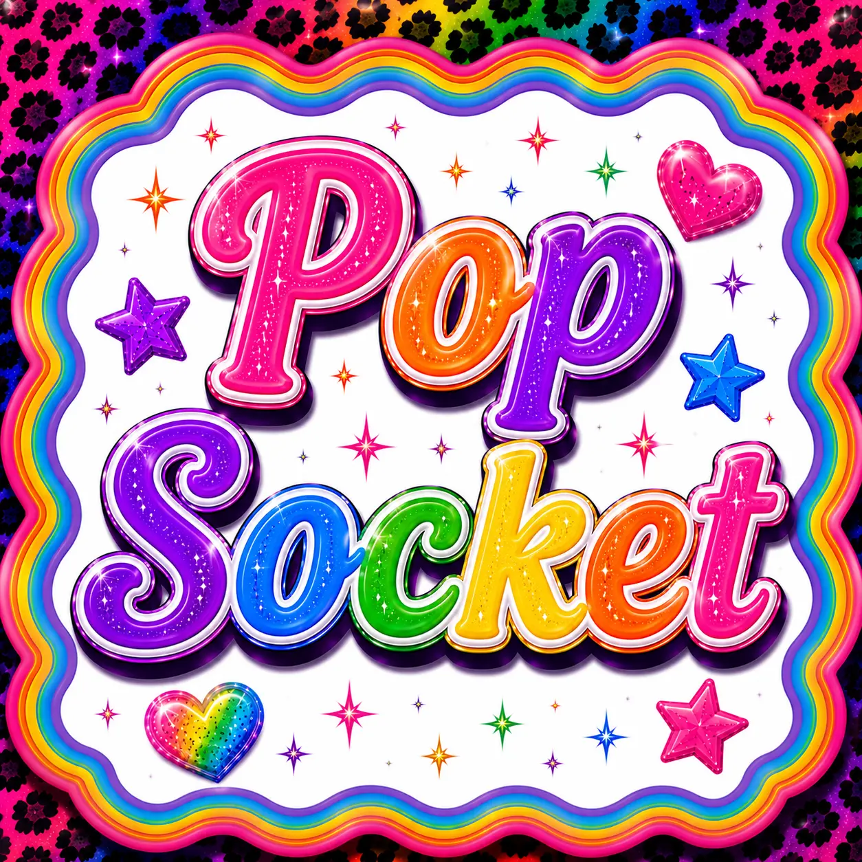 Acrylic Pop Socket with Acrylic Base - Collapsible Grip, Adhesive Backing, Durable Hands-Free Stand, Customizable Mobile Phone Accessory for Smartphones