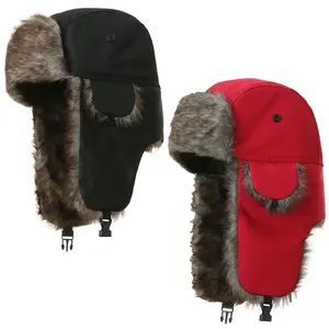 2 Pack Unisex Winter Hat Stylish Ushanka Russian Hat with Faux Fur and Ear Flap Men & Women, Perfect for Cold Weather, Snow, and Outdoor Activities