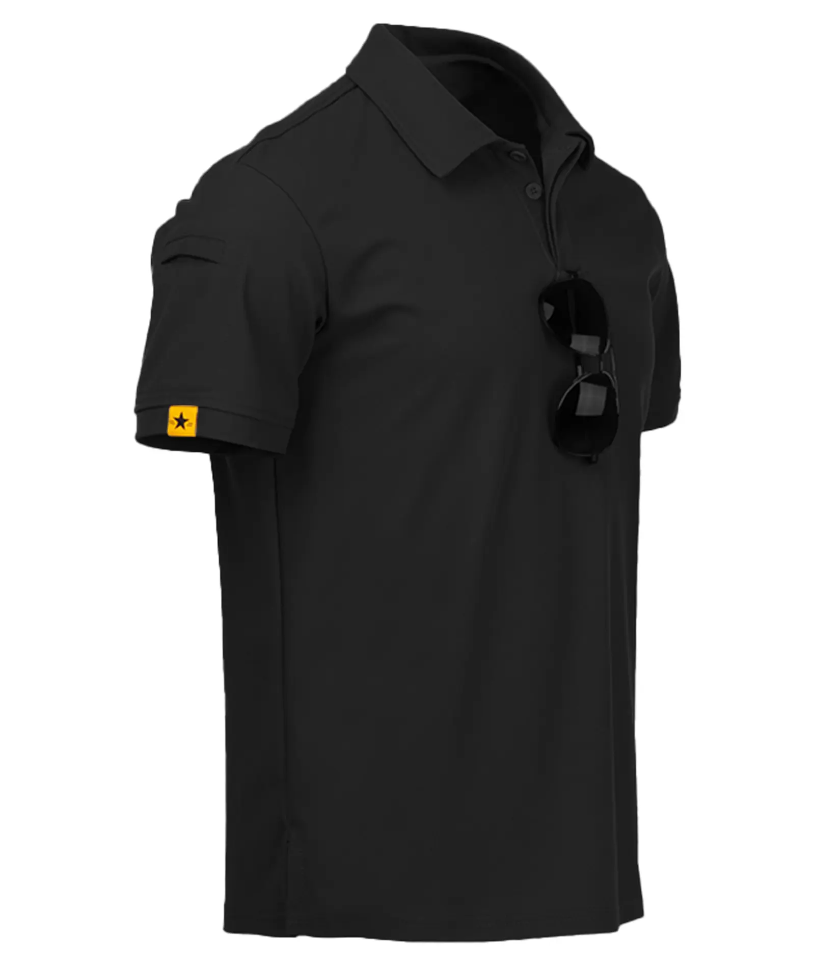 ZITY Mens Polo Shirt Short Sleeve Sports Tactical T-Shirt Athletic Golf Polos Daily Casual Stylish Collared Shirts for Men with Ring Buckle & Pocket Soft Breathable Fabric