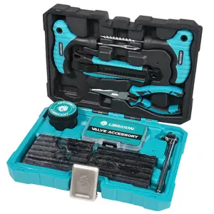 【Fathersdaygift】Libraton Tire Repair Kit, 78PCS Tire Plug Kit Heavy Duty Professional Repair Tools to Fix Punctures and Plug Patch Flats, Tubeless Tire Patch Kit for Car, Motorcycle, ATV, SUV, Truck, Tractor, Trailer outdoorfun