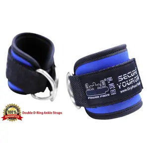 Ankle Straps for Cable Machines Double D-Ring Adjustable Neoprene Premium Cuffs to Enhance Legs, Abs & Glutes For Men & Women