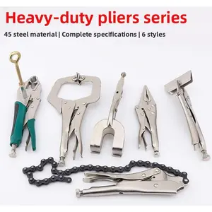 Power pliers series C-type round nozzle light handle glue handle floor heating chain type -duty welding power pliers adjustable heavy Locking Jaw Curved