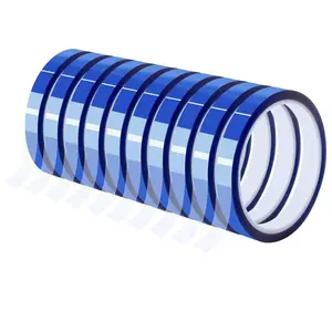10 rolls of heat sublimation heat-resistant tape, 10mm × 33m (108ft) blue high-temperature resistant tape, heat sublimation hot pressed electronic welding insulation tape, no residue