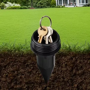 1 Pack Underground Garden Key Hider, Realistic Sprinkler Style, Waterproof & Corrosion-Resistant Black Key Box for Yard