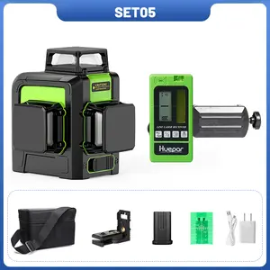 huepar 903CG 12Lines Laser level with Receiver  Green Laser Beam Line Self-Leveling Vertical & Horizontal Cross Super Powerful