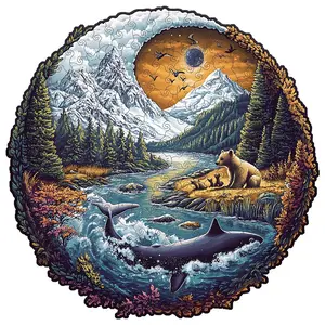 Wooden Puzzle, 1 Box Ice Age Animal Shapes Puzzle, Unique Irregular Design Puzzle, Ideal Holiday Gift for Friends and Family, Wooden Jigsaw Puzzle