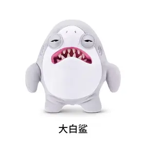 Fuggler x JAWS 50th Anniversary Plush Toy - Great White Shark Stuffed Animal with Creepy Teeth, Funny Horror Movie Memorabilia & Cursed Gag Gift for Fans