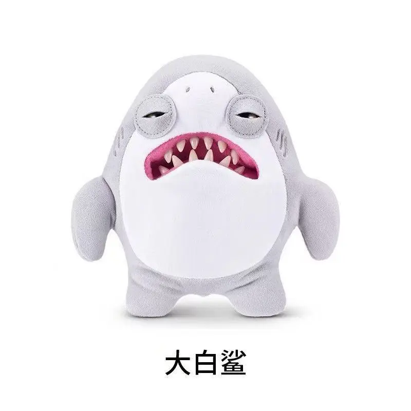 Fuggler x JAWS 50th Anniversary Plush Toy - Great White Shark Stuffed Animal with Creepy Teeth, Funny Horror Movie Memorabilia & Cursed Gag Gift for Fans