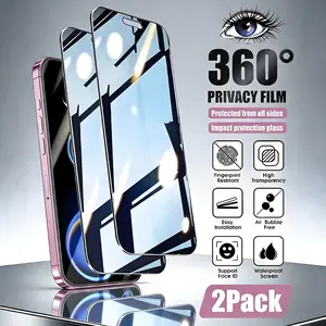 2-Pack, Accessories, Protective, 360° Privacy Protection, Four-sided Privacy Screen Protectors Suitable for iPhone 11/12/13/14/15/16/17, Compatible with iPhone 11/12 Pro Max, 13 Mini, 12 Mini, Privacy Tempered Glass Screen Protector