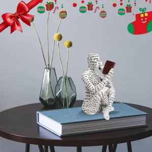 1 Piece Reading Woman Design Sculpture, Abstract Figure Sculpture, Abstract Reader Art Figurine, Modern Desktop Ornament Craft For Home & Office