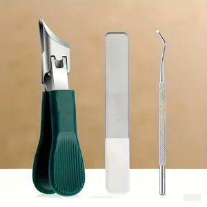 Eagle Beak Beveled Stainless Nail Clippers Set, 3pcs Oblique Ingrown Toenail Clipper, Nail Clipper Kit, Ideal for Thick Nails & Senior Care, Precision Grooming Tool, Nail Tools
