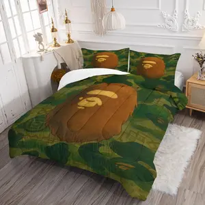 Bape Camouflage Print Comforter Set, Soft Comfortable Warm Bedding Set, Includes 1 Quilt and 1/2 Pillowcases, Perfect Gift for Teens