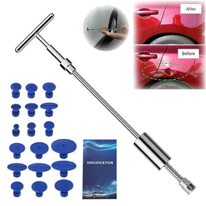 Dent Puller - Dent Remover with T bar r and Upgraded Dent Puller Tabs for Car Dent Repair and Metal Surface Dent Removal  with 18 Suction Dent Pulle Portable Repair Tool Kit