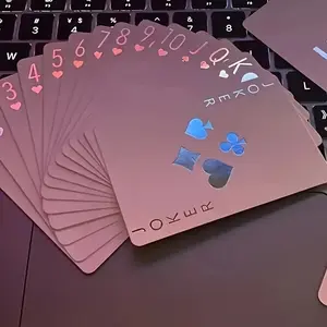 High-Quality Mark Dragon Dini Poker Cards, Silver Color & Design, King and Queen Distinction, Perfect for Collectors, Playing Cards