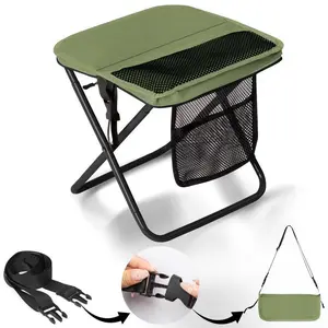 Ultra-Light Portable Camping Chair (1.5 lbs) – 300lbs Heavy Duty Folding Seat with Shoulder Strap & Storage Pockets for Hiking, Fishing, Tailgating & Beach
