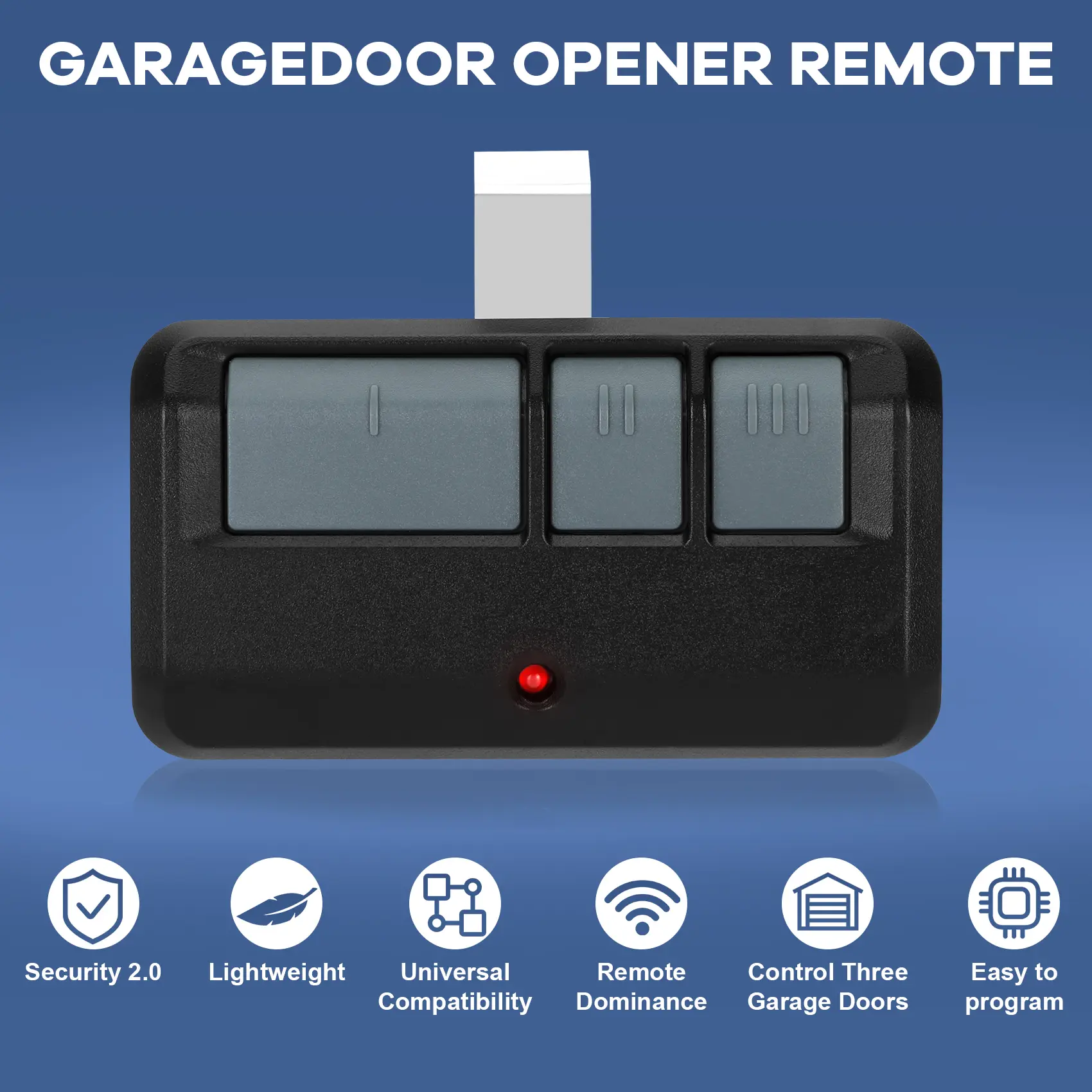 Garage Door Opener Remote,for LiftMaster/Chamberlain/Craftsman Garage Door Opener,310/315/390Mhz Replaces 893MAX/891LM/883LM/877MAX 893LM G953EV-P2 371LM 373LM 890MAX 971LM 973LM(2 Pack), Signal Transmission, Universal Compatibility
