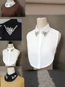 Women's Detachable Blouse Collar, Luxurious Crystal Design, Enhances Wardrobe, Ideal for Office & Evening Wear, Enhance Your Wardrobe Elegantly