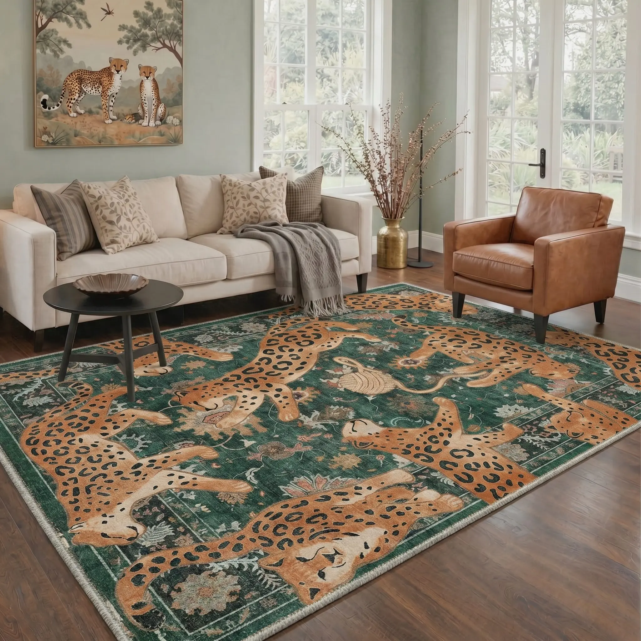 【Back To School】GENIMO Carpet – Soft, Non-Slip, Pet Friendly, Machine Washable Area Rug, Floor Rug Perfect for Living Room, Bedroom, Kitchen, Hallway, Modern Home Decor ,ARN1770- BLOOM