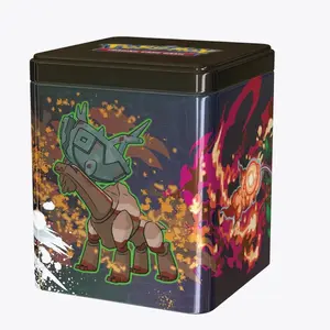 Pokemon Stacking Tin: Treasures of Ruin - 3 Miscellaneous Booster packs & 2 sticker sheets