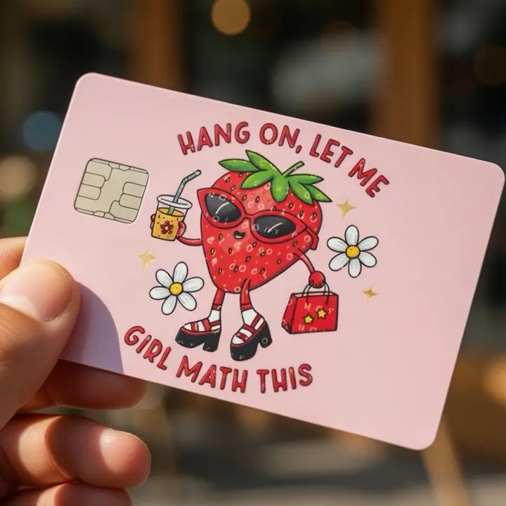 Girl Math Debit Card Skin Sticker 2 Pack Funny Cute Vinyl Cover