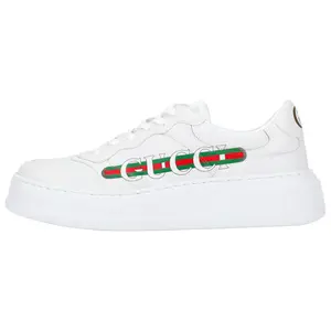 Men's Gucci Chunky B Low-Top Trainer Footwear - White, Thick Sole, Print Design, Maison Mihara Verifiable, Credentialed, Global Authentication Eligible