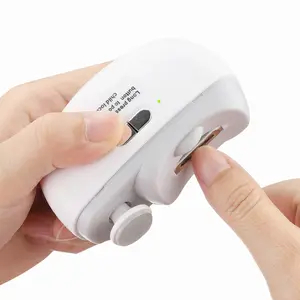 3-in-1 Electric Nail Clipper, Trimmer & Nail File with LED Light |  Rechargeable, 3 Adjustable Speed, Nail Scrap Storage | Automatic Nail Cutter for Fingernails, Ideal for Home, Travel, Seniors, Kids, Cuticle & Manicure Care Gentle Compact