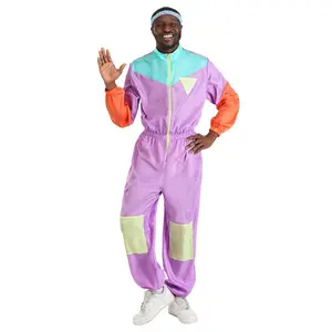 Men's 80's Purple Tracksuit Costume