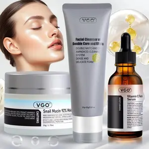 VGO Daily Facial Care Set – Snail Cream, Vitamin C Serum & Cleanser