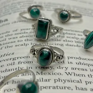 Malachite Sterling Silver Rings for Transformation, Deep Heart Healing, and Shedding Old Layers