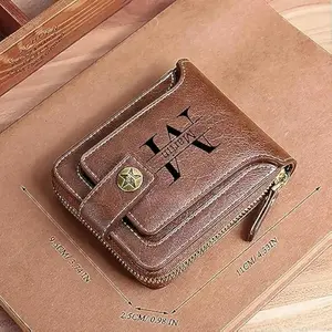 Men Leather Gift Idea for Husband BF Personalized Father's Day Gift Men Wallet Custom Engraved Birthday/Anniversary Wallets