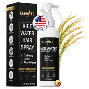 Elevate Rice Water Hair Growth Spray - Biotin, Caffeine & Aloe Vera - Vegan, Non-Greasy Leave-In Mist for Thicker, Longer, Softer Hair - 6.75 FL OZ