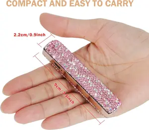 LuxeBling Pink Single-Sided Diamonds Rhinestone Camping Lighter, USB Rechargeable Compact Type-C Charging Kitchen Fire Tool, Tech-Stylish Accessory for Gifting & Personal Use