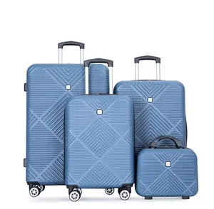 Luggage Sets 4 Piece Suitcase Set (14/20/24/28)Hardside Suitcase with Spinner Wheels Lightweight Carry on Luggage(Blue)