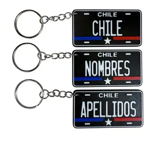 CHILE Llavero de Plastico Personalizado Estilo Mini Placa 3D | Custom Names Keychain CHILEAN Mini License Plate Design | Llaveros Personalizados de Plastico PLA Plastic Keychains