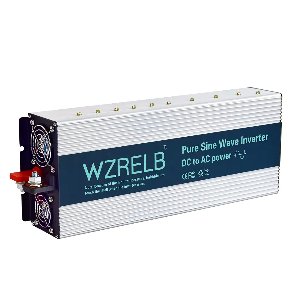 WZRELB SE-3500 Home Solar Inverter - 3500W/7000W Peak, 12V/24V/36V/48V DC to 110/120VAC Converter, Portable, LCD Display, Manual, 2 US Sockets, Fuses, Overload Protection, Vehicle/Outdoor/Off Grid Emergency Use