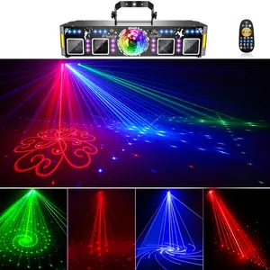 Mini Magic Ball Laser Stage Light, 7-in-1 Laser with Remote Control, LED Effects, Magic LED Lighting for KTV, Bar Party Atmosphere Lighting