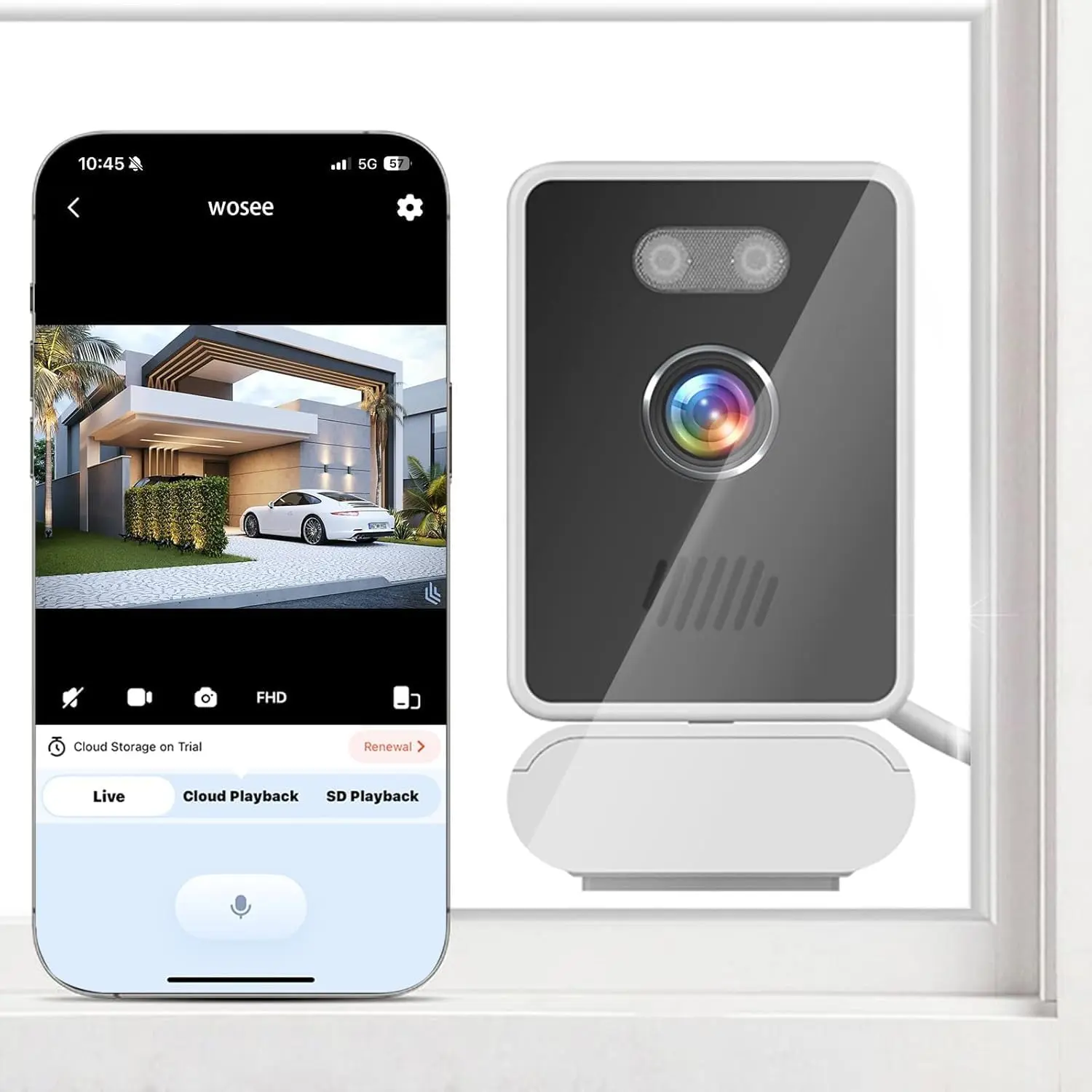 5MP 2K Window Camera,2.4GHz WiFi Indoor Cameras for Home Security with ChromaMax Al Color Night Vision,Person & Motion Detection,24/7 Recording,Easy & Quick Install Monitoring