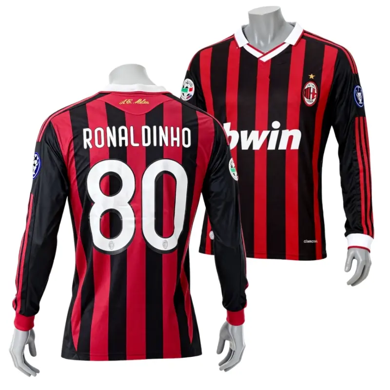 0910 Home Ronaldinho #80 Soccer Long Sleeve Jersey