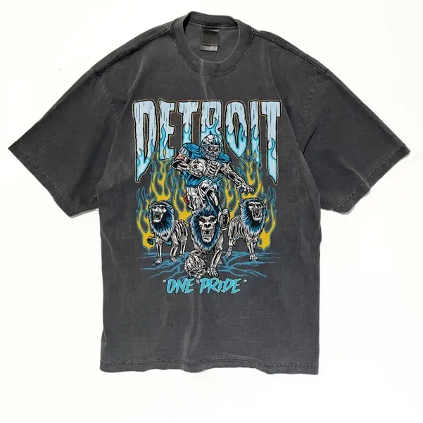 Detroit Lions “1 pride” Heavyweight T-Shirt Cotton