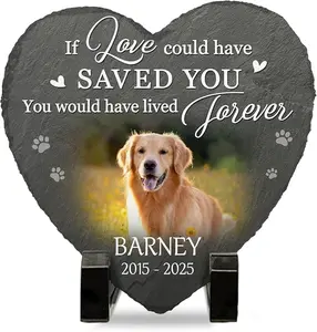 Dog Memorial Gifts for Loss of Dog, Pet Memorial Gifts for Dog, Dog Memorial Stone, Pet Memorial Stone Custom, Personalized Memorial Garden Stone Pet Grave Markers Headstone for Dog Cat Lovers