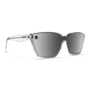 Blenders Mave X2 Crystal Sunglasses – Polarized Silver Mirror Lenses, UV400 Protection, Scratch-Resistant, Gloss Crystal Clear Frame, Iconic Single-Lens Design