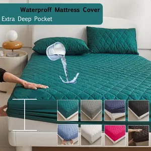 Waterproof Mattress Cover, 1 Set Soft Comfortable Breathable Mattress Protector, Bedding Supplies for Bedroom, Guest Room, Apartment, School