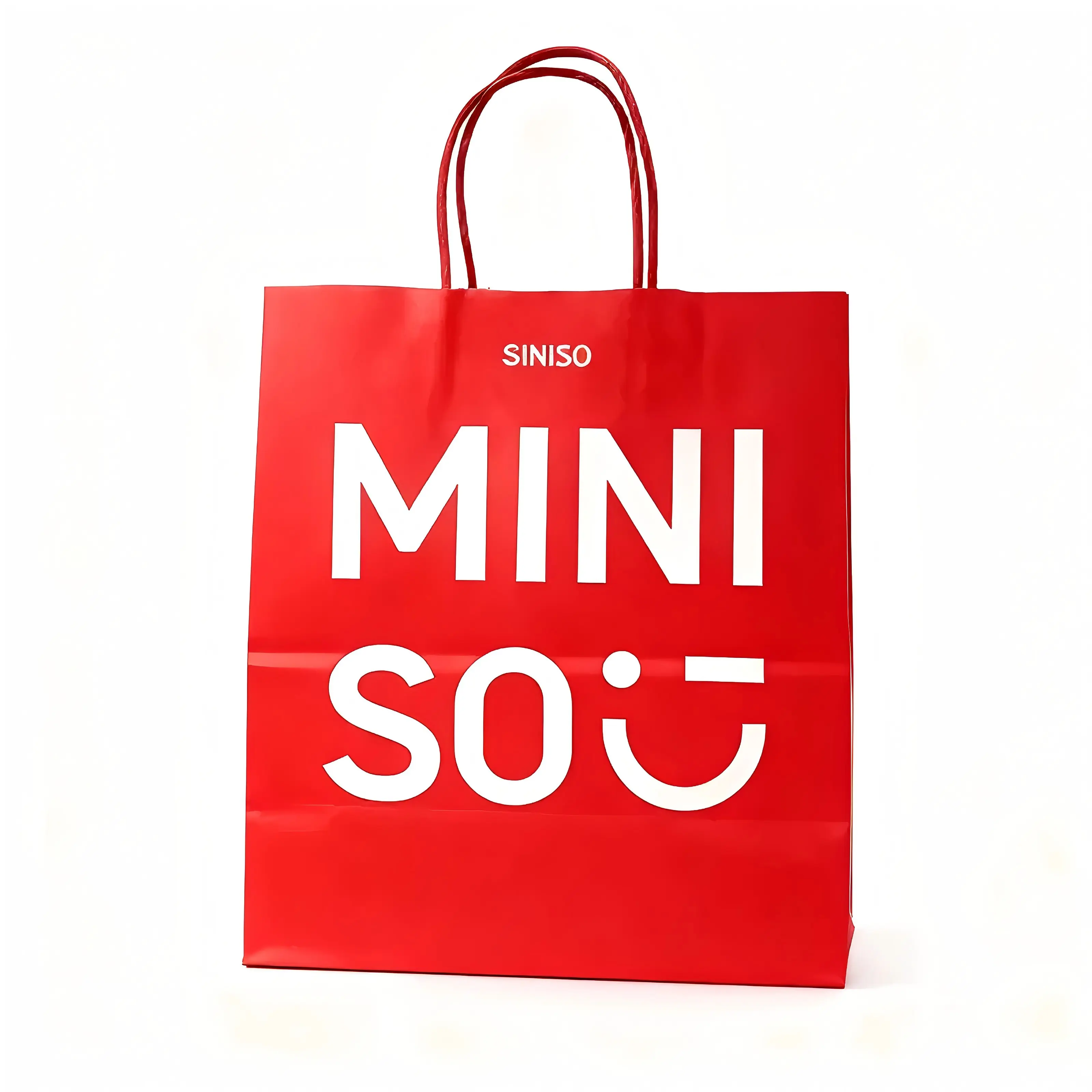 MINISO Fashionable Shopping Paper Handbag, Eco-Friendly Foldable Logo-Printed Office Gift Wrapping, Ideal for Daily Shopping & Christmas-New Year Gift Packaging for Girlfriends, Fashionable Shopping Bag