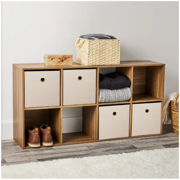 8 Cube Storage Organizer, Warm Walnut