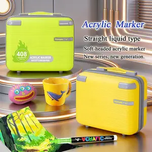 Guangna 360 Color Liquid Soft Tip Acrylic Markers Set, Acrylic Art Kit, Professional Grade Colors, Hard Case Storage, Multi-Material Compatibility, Art Supplies, DIY Painting Supplies