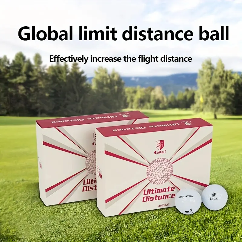 Caiton Extreme Distance Golf Balls, Golf Equipment - Two-layer construction, available in packs of 3,6,12, features a polyurethane cover, high-elasticity core, aerodynamic design, and tour-professional specifications, perfect gift for golfers