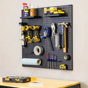34" x 32" Pristine Pegboard | 13 Attachments